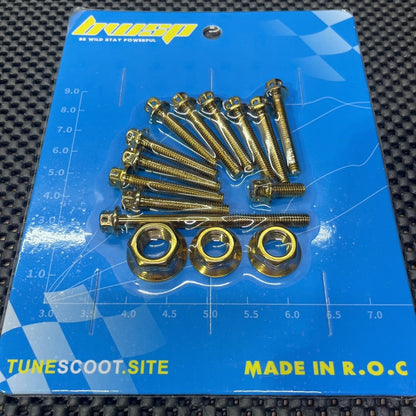 Bolts set with nuts for Dio50 CVT cover and transmission gears box lid