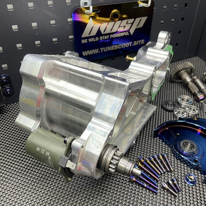 Billet engine case Dio50 Af18 Af27 with electric starter cnc machined for upgrade to 125cc "Bullet" - 3