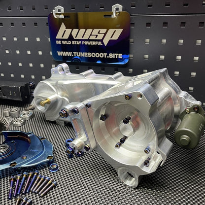 Billet engine case Dio50 Af18 Af27 with electric starter cnc machined for upgrade to 125cc "Bullet" - 5