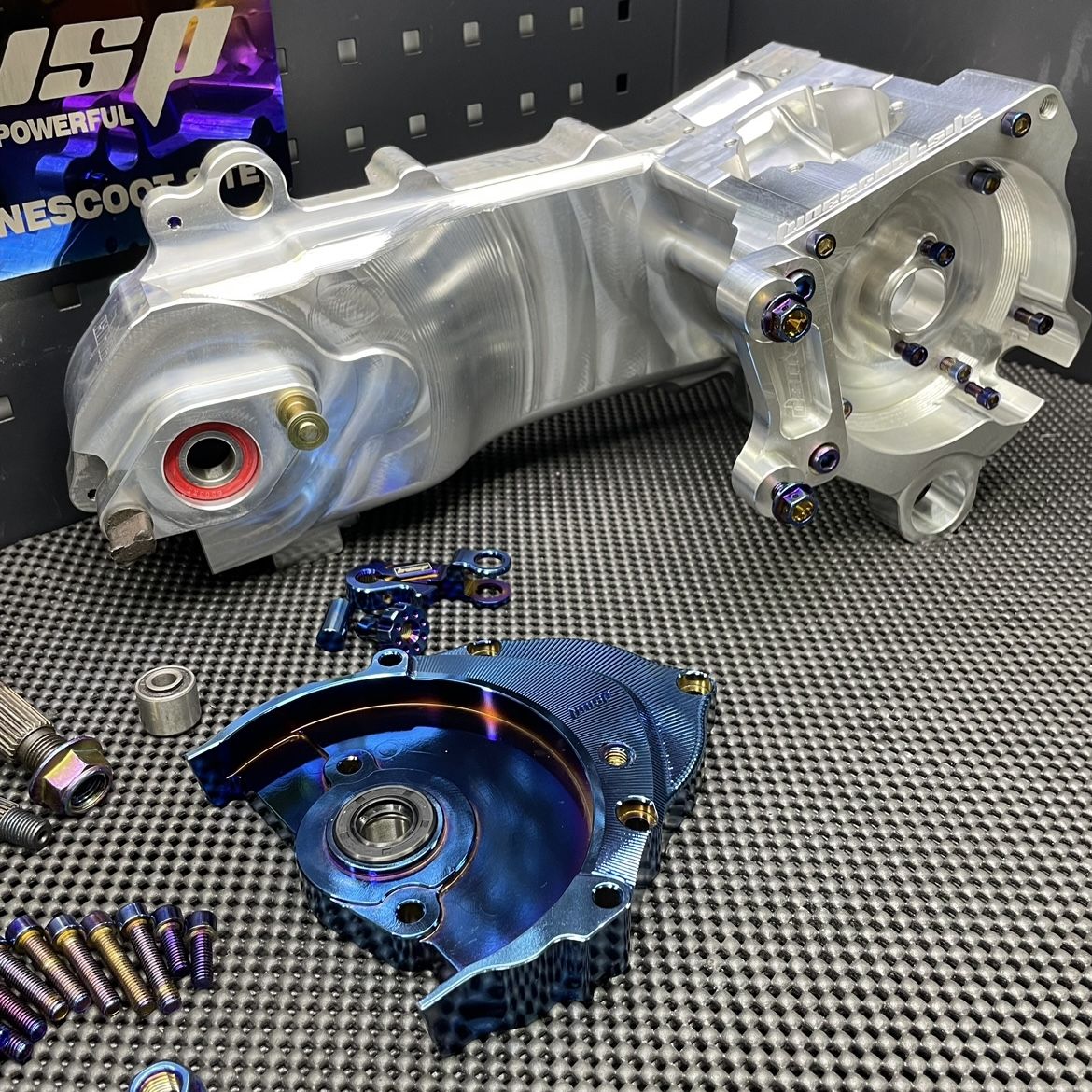 Dio 132cc - 160cc billet engine case "Eagle" Af18 Af27 Dio50 with electric starter cnc machined - 4