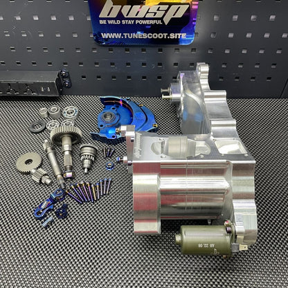 Engine case Dio50 180cc Af18 Af27 billet "Blitz" with electric starter cnc machined - 3