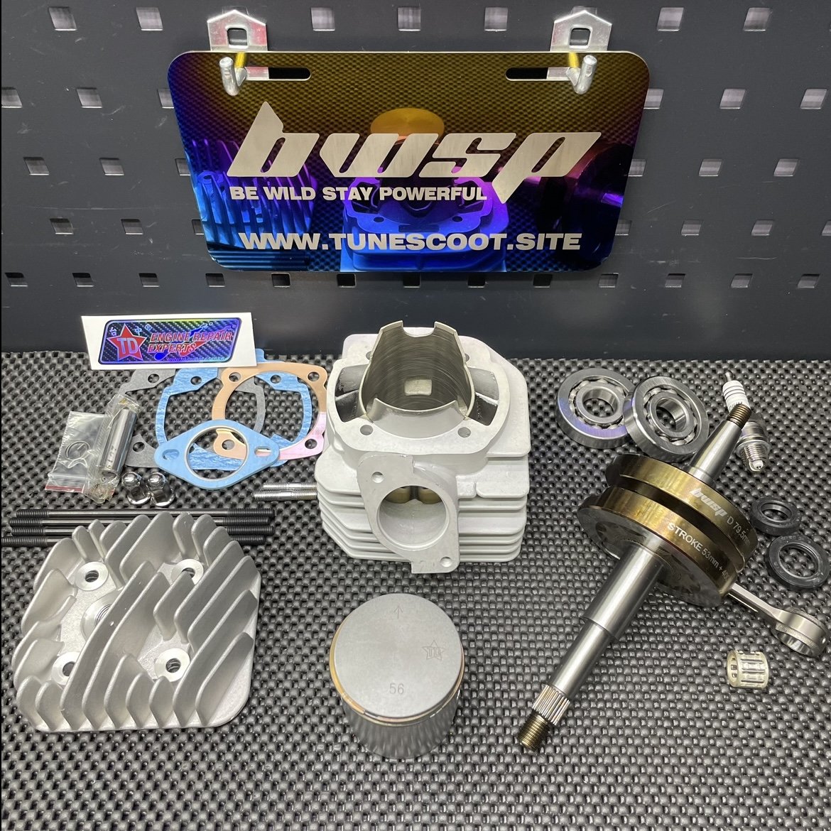 Dio50 big bore kit 130cc with air cooled ceramic cylinder 56mm