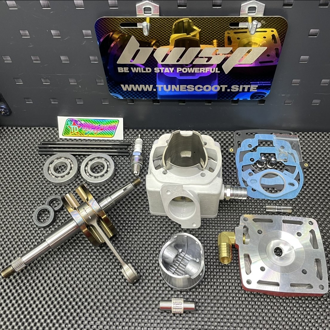 Big bore kit 125cc Dio50 water cooling with 54mm ceramic cylinder and 53mm crankshaft - 3