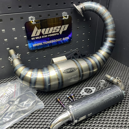 Welded exhaust pipe for Dio50 180cc modified engine "Snake"