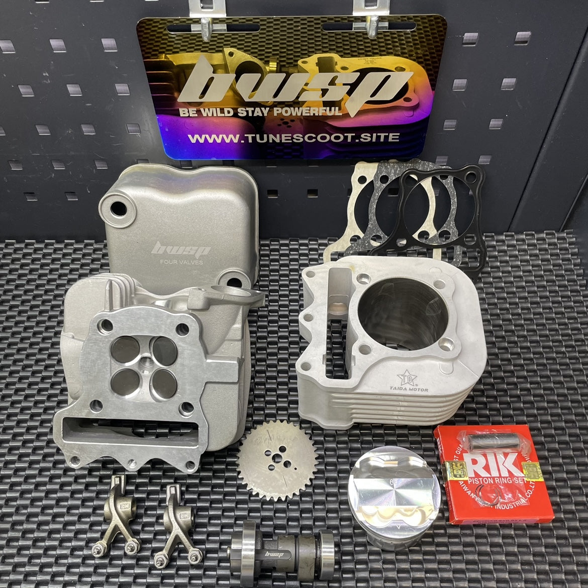 Address V125 big bore kit 192cc with four valves cylinder head and 66mm piston