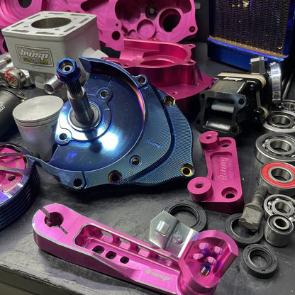 Dio 130cc l/c disassembled engine kit with billet crankcase “Pink panther” water cooled ceramic cylinder 56mm crankshaft 53mm