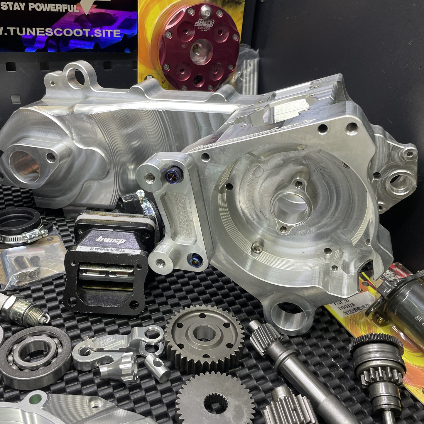 Dio50 132cc disassembled engine kit water cooled with billet case “Eagle” cylinder 56mm crankshaft 55mm cnc