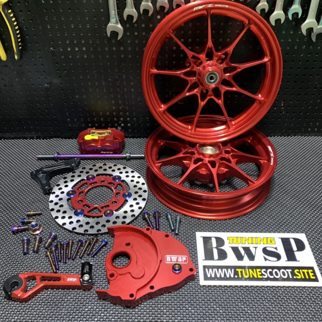 MFZ wheels combo kit for DIO50 red color - 2