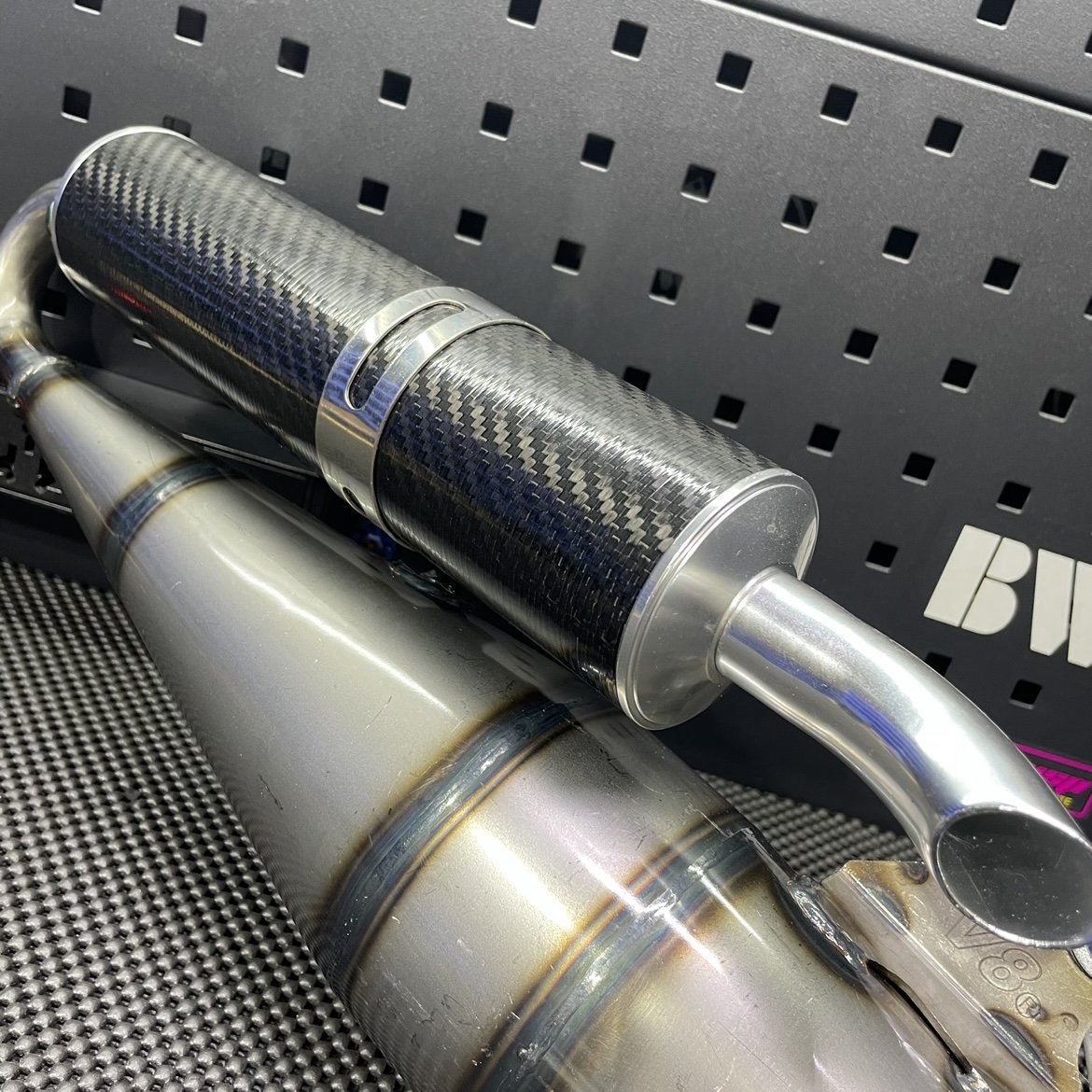 Exhaust pipe for Bws100 4VP V8 with carbon fiber tube - 3