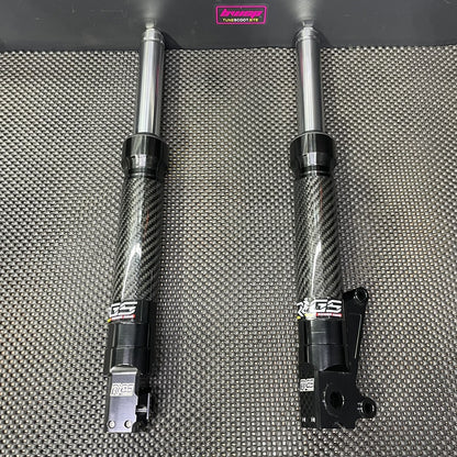 Front forks 380mm for DIO50 carbon color JISO